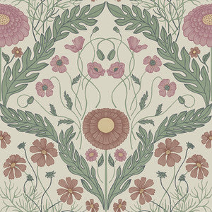 Marguerite Multicolor Damask Wallpaper by Midbec