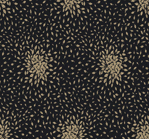 Petite Leaves Black & Gold Wallpaper by Antonina Vella