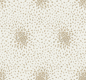 Petite Leaves Cream & Gold Wallpaper by Antonina Vella