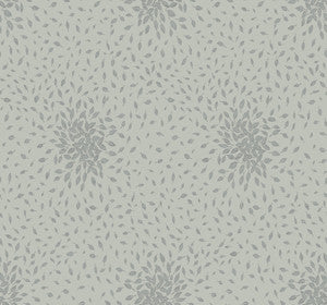 Petite Leaves Eucalyptus & Silver Wallpaper by Antonina Vella