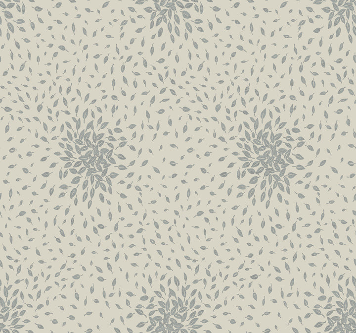 Petite Leaves Beige & Silver Wallpaper by Antonina Vella Antonina Vella Modern Metals Second Edition Covers about 60.5 square feet 27-in by 26.9-ft long roll Unpasted 25.2 - Fabric Carolina -