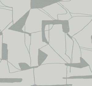 Abstract Geo Fog & Silver Wallpaper by Antonina Vella