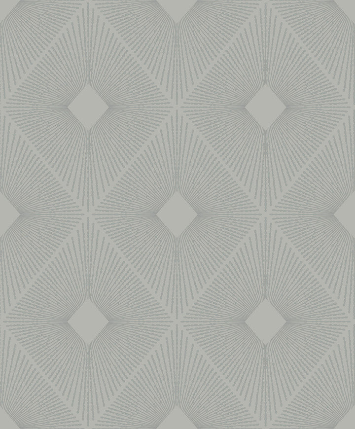 Harlowe Light Grey & Silver Wallpaper by Antonina Vella Antonina Vella Modern Metals Second Edition Covers about 57.2 square feet 20.8-in by 33-ft long roll Unpasted 12.6 - Fabric Carolina -