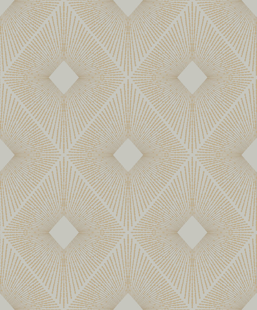 Harlowe Warm Grey & Gold Wallpaper by Antonina Vella Antonina Vella Modern Metals Second Edition Covers about 57.2 square feet 20.8-in by 33-ft long roll Unpasted 12.6 - Fabric Carolina -