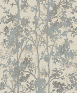 Shimmering Foliage Cream & Silver Wallpaper by Antonina Vella