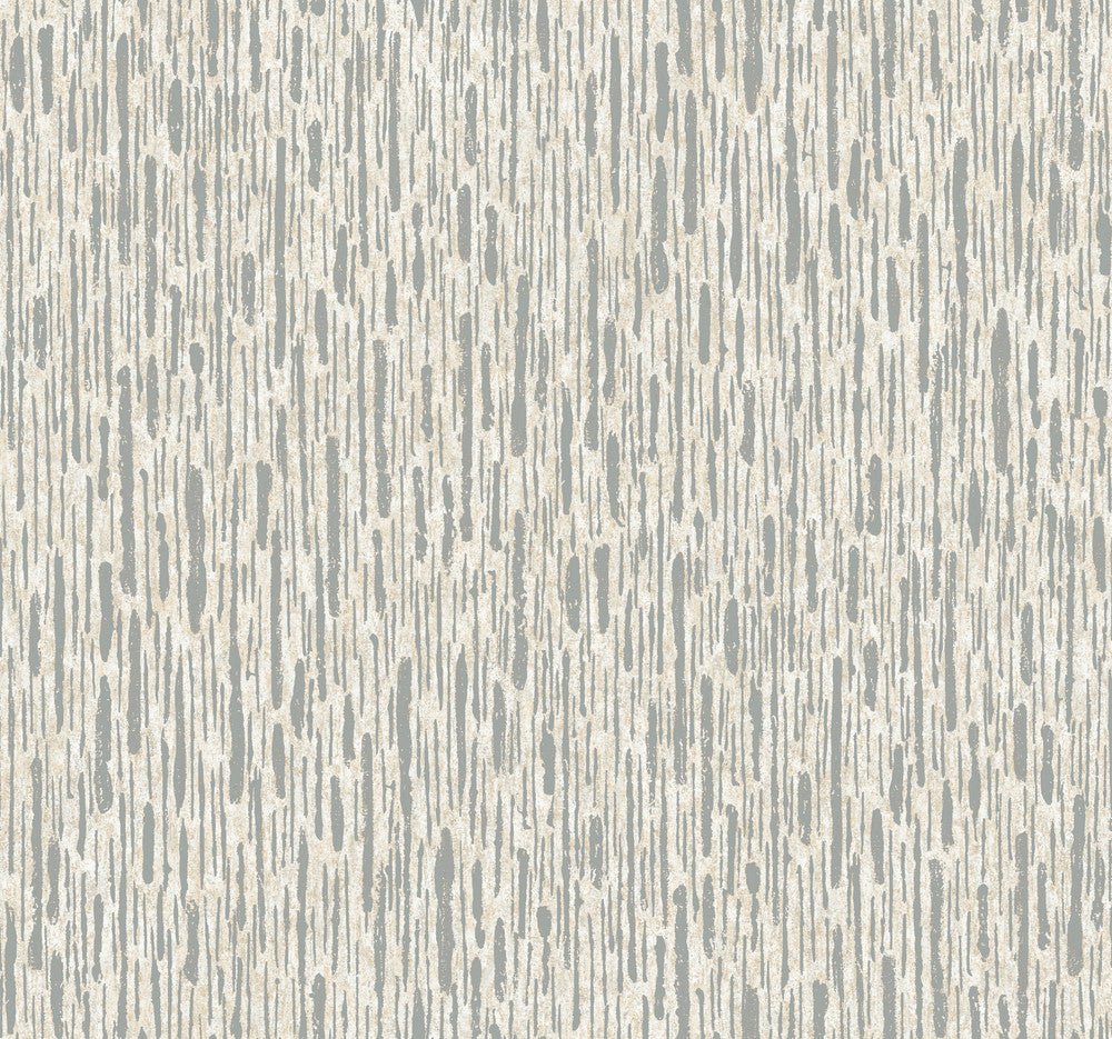 Metallic Cascade Cream & Silver Wallpaper by Antonina Vella Antonina Vella Modern Metals Second Edition Covers about 60.5 square feet 27-in by 26.9-ft long roll Unpasted 25.2 - Fabric Carolina -