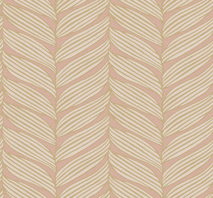 Luminous Leaves Blush & Gold Wallpaper by Antonina Vella
