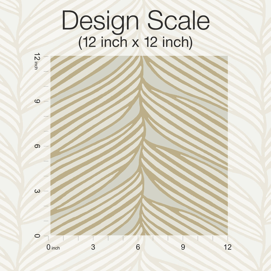 Luminous Leaves Neutral & Gold Wallpaper by Antonina Vella Designer