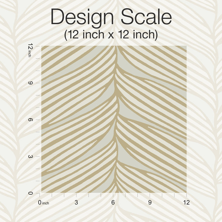 Luminous Leaves Neutral & Gold Wallpaper by Antonina Vella Designer