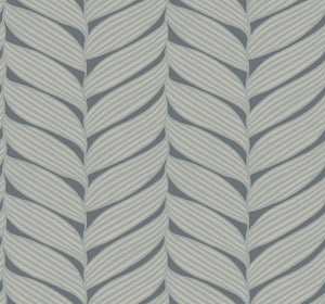 Luminous Leaves Charcoal & Silver Wallpaper by Antonina Vella