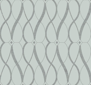Graceful Geo Spa & Silver Wallpaper by Antonina Vella