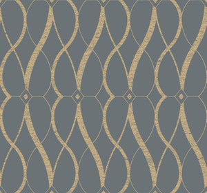 Graceful Geo Smoke & Gold Wallpaper by Antonina Vella