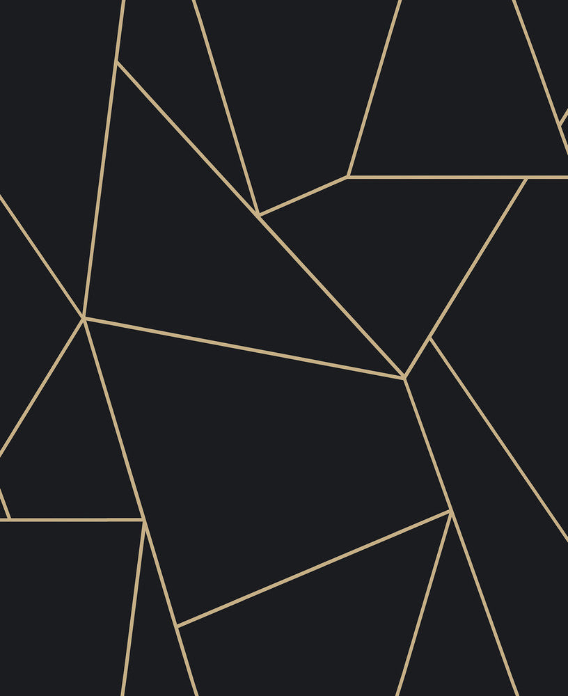 Nazca Black & Gold Wallpaper by Antonina Vella Antonina Vella Modern Metals Second Edition Covers about 57.2 square feet 20.8-in by 33-ft long roll Unpasted 25.2 - Fabric Carolina -