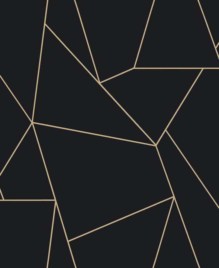 Nazca Black & Gold Wallpaper by Antonina Vella Antonina Vella Modern Metals Second Edition Covers about 57.2 square feet 20.8-in by 33-ft long roll Unpasted 25.2 - Fabric Carolina -