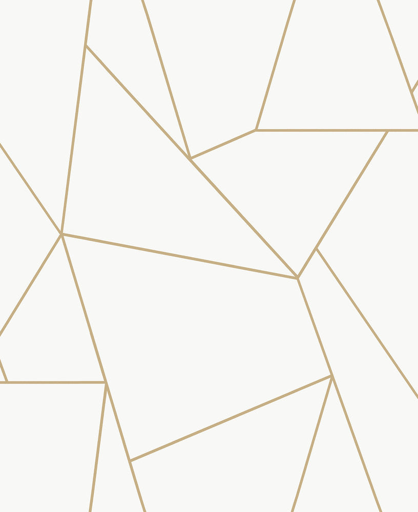 Nazca White & Gold Wallpaper by Antonina Vella Antonina Vella Modern Metals Second Edition Covers about 57.2 square feet 20.8-in by 33-ft long roll Unpasted 25.2 - Fabric Carolina -
