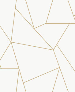 Nazca White & Gold Wallpaper by Antonina Vella