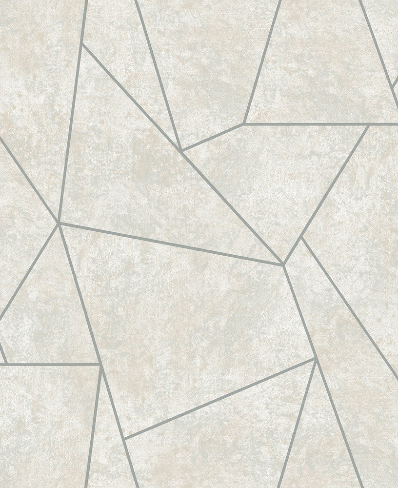 Nazca Neutral & Silver Wallpaper by Antonina Vella Antonina Vella Modern Metals Second Edition Covers about 57.2 square feet 20.8-in by 33-ft long roll Unpasted 25.2 - Fabric Carolina -
