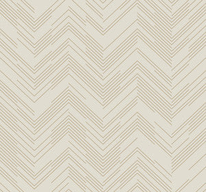 Polished Chevron Cream & Gold Wallpaper by Antonina Vella