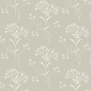 Cupola Wildflower Light Grey & White Wallpaper by Magnolia Home