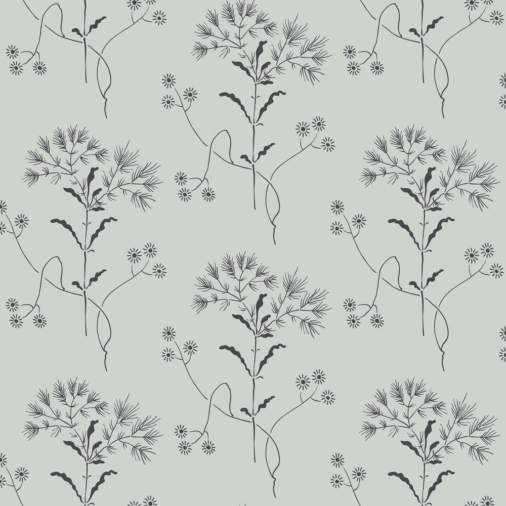 Wedding Band Blue & Black Wallpaper by Magnolia Home Magnolia Home Vol. II Covers about 56.4 square feet 20.5-in by 33-ft long roll Prepasted 10.25 - Fabric Carolina -