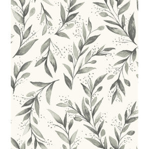 Olive Branch Charcoal Wallpaper by Magnolia Home