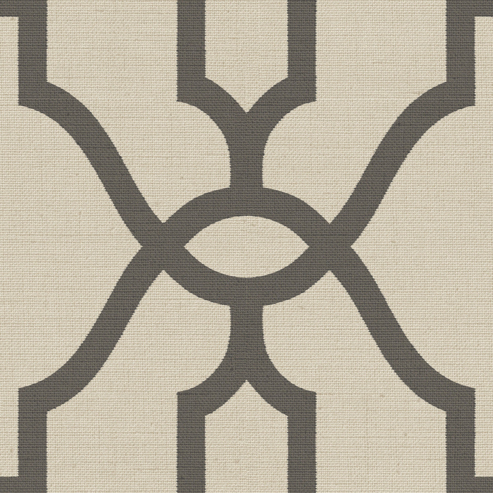 On Khaki Woven Trellis Charcoal Wallpaper by Magnolia Home Magnolia Home Vol. II Covers about 56.4 square feet 20.5-in by 33-ft long roll Prepasted 20.5 - Fabric Carolina -