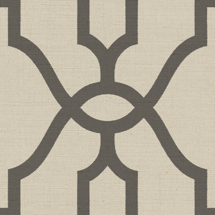 On Khaki Woven Trellis Charcoal Wallpaper by Magnolia Home Magnolia Home Vol. II Covers about 56.4 square feet 20.5-in by 33-ft long roll Prepasted 20.5 - Fabric Carolina -