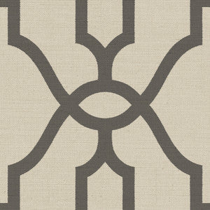 On Khaki Woven Trellis Charcoal Wallpaper by Magnolia Home