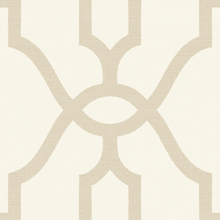 Woven Trellis Beige Wallpaper by Magnolia Home Magnolia Home Vol. II Covers about 56.4 square feet 20.5-in by 33-ft long roll Prepasted 20.5 - Fabric Carolina -