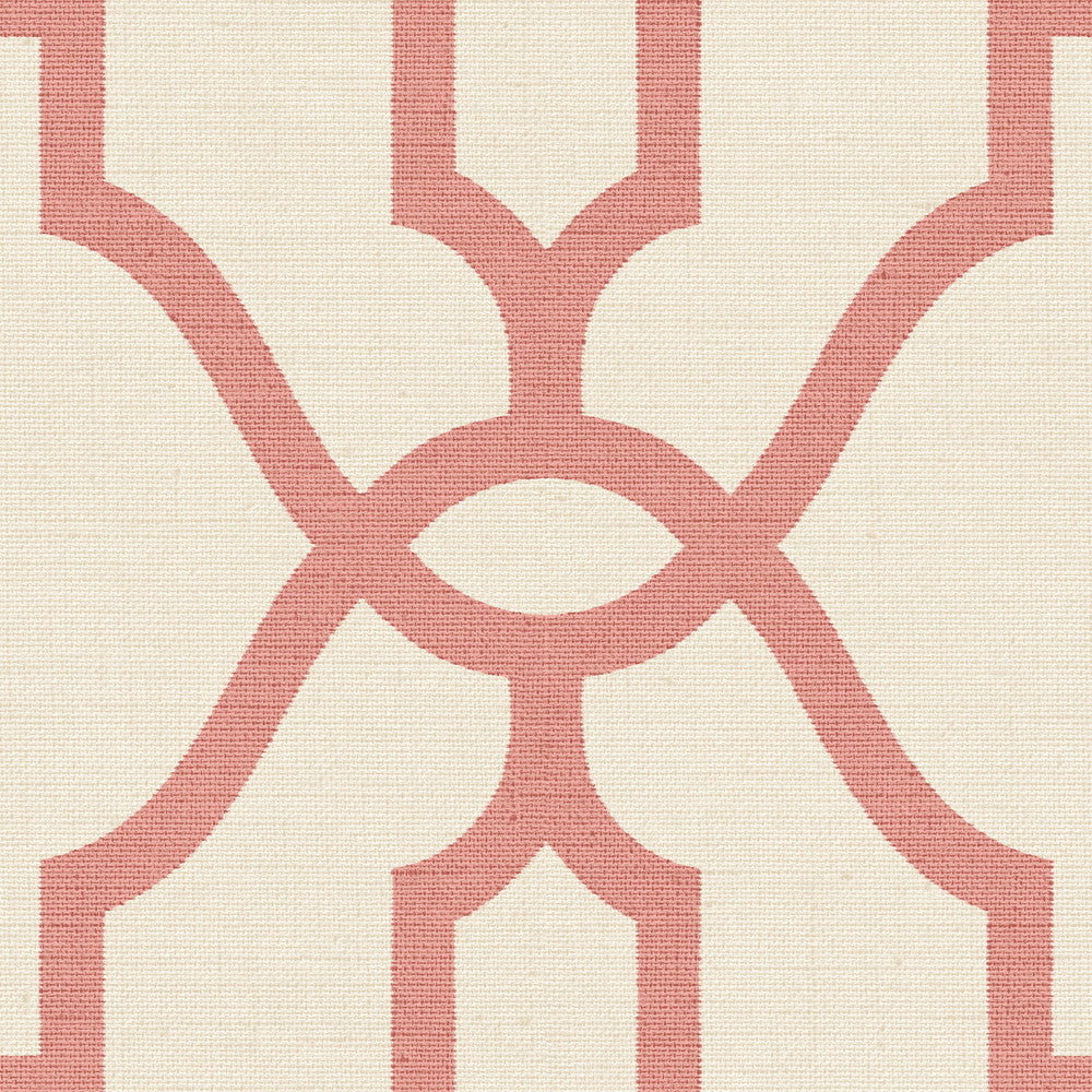 Woven Trellis Pompian Red Wallpaper by Magnolia Home Magnolia Home Vol. II Covers about 56.4 square feet 20.5-in by 33-ft long roll Prepasted 20.5 - Fabric Carolina -