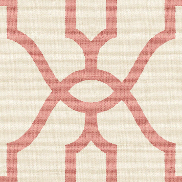Woven Trellis Pompian Red Wallpaper by Magnolia Home Magnolia Home Vol. II Covers about 56.4 square feet 20.5-in by 33-ft long roll Prepasted 20.5 - Fabric Carolina -