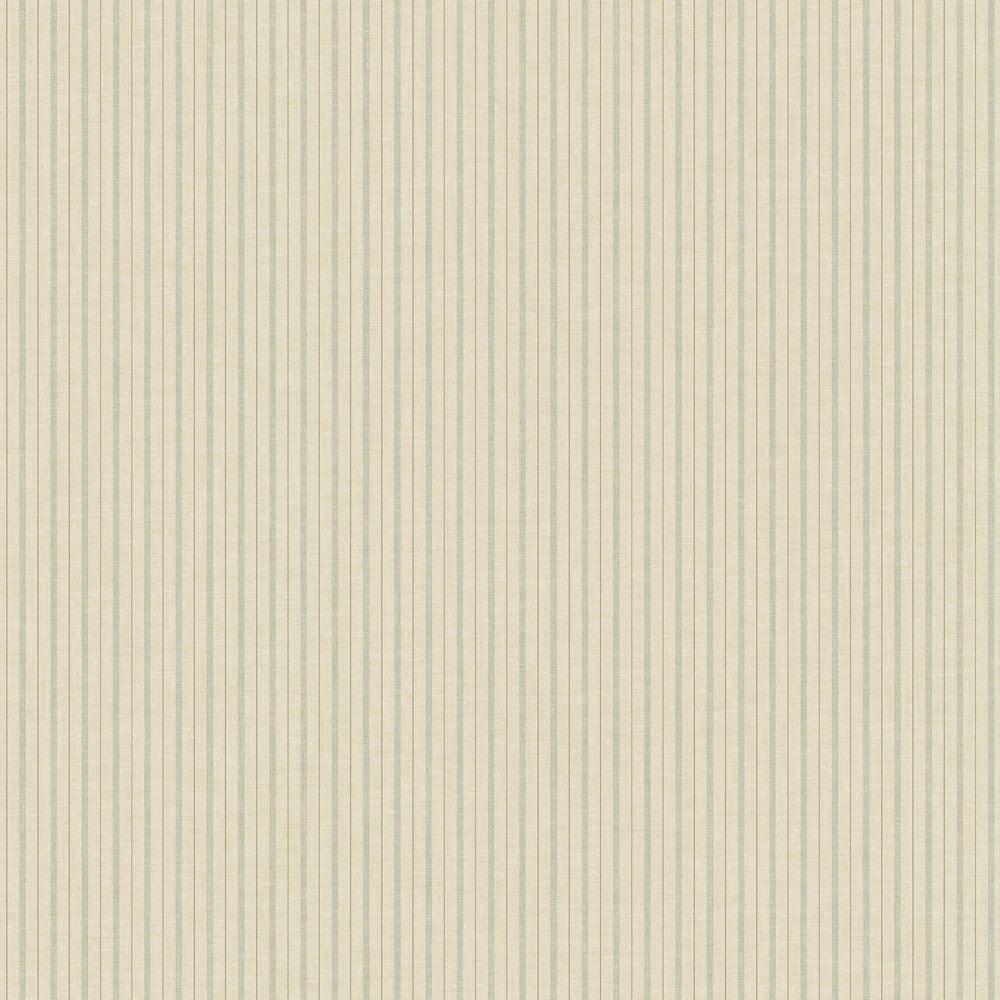 French Ticking Khaki & Light Blue Wallpaper by Magnolia Home Magnolia Home Vol. II Covers about 56.4 square feet 20.5-in by 33-ft long roll Prepasted 0 - Fabric Carolina -