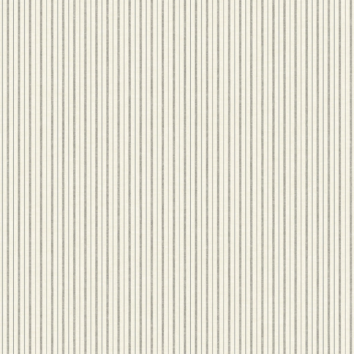 French Ticking Charcoal & Black Wallpaper by Magnolia Home Magnolia Home Vol. II Covers about 56.4 square feet 20.5-in by 33-ft long roll Prepasted 0 - Fabric Carolina -