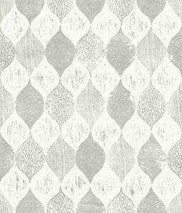 Garden Trowel Woodblock Print Grey Wallpaper by Magnolia Home