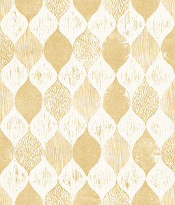 Woodblock Yellow Wallpaper by Magnolia Home