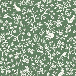 Fox & Hare Forest Green Wallpaper by Magnolia Home