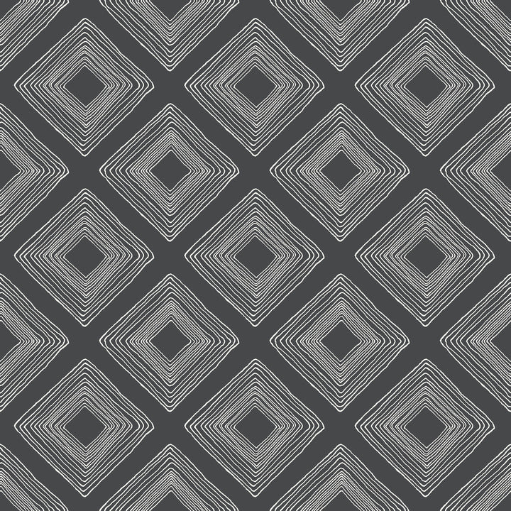 Diamond Sketch White & Black Wallpaper by Magnolia Home Magnolia Home Vol. II Covers about 56.4 square feet 20.5-in by 33-ft long roll Prepasted 6.88 - Fabric Carolina -