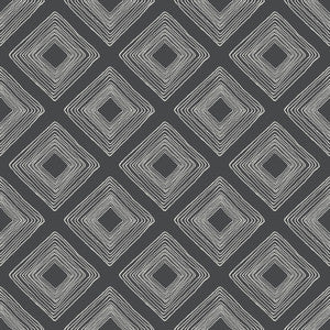 Diamond Sketch White & Black Wallpaper by Magnolia Home