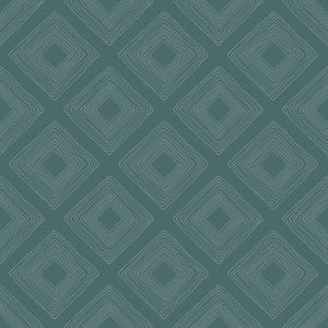 Weekends Diamond Sketch Teal Wallpaper by Magnolia Home