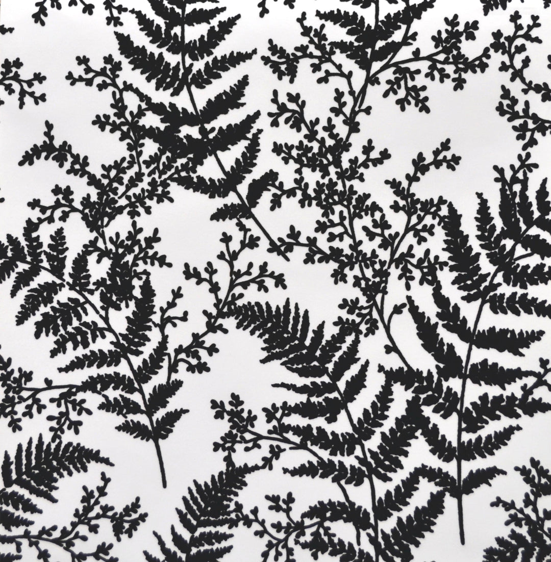 Forest Fern Flock Black Wallpaper by Magnolia Home Designer
