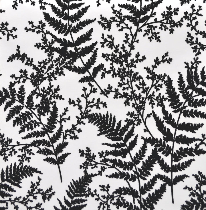Forest Fern Flock Black Wallpaper by Magnolia Home Designer