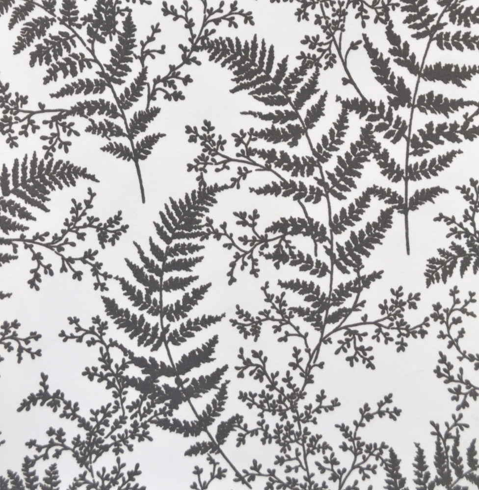 Forest Fern Flock Grey Wallpaper by Magnolia Home Magnolia Home Vol. II Covers about 56.4 square feet 20.5-in by 33-ft long roll Unpasted 21 - Fabric Carolina -