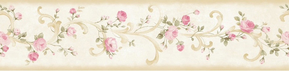 Scotney Blush Tearose Acanthus Wallpaper by Chesapeake Meadowlark Covers about 7.5 square feet 6-in by 15-ft long roll Prepasted 0 - Fabric Carolina -
