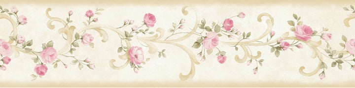 Scotney Blush Tearose Acanthus Wallpaper by Chesapeake Meadowlark Covers about 7.5 square feet 6-in by 15-ft long roll Prepasted 0 - Fabric Carolina -