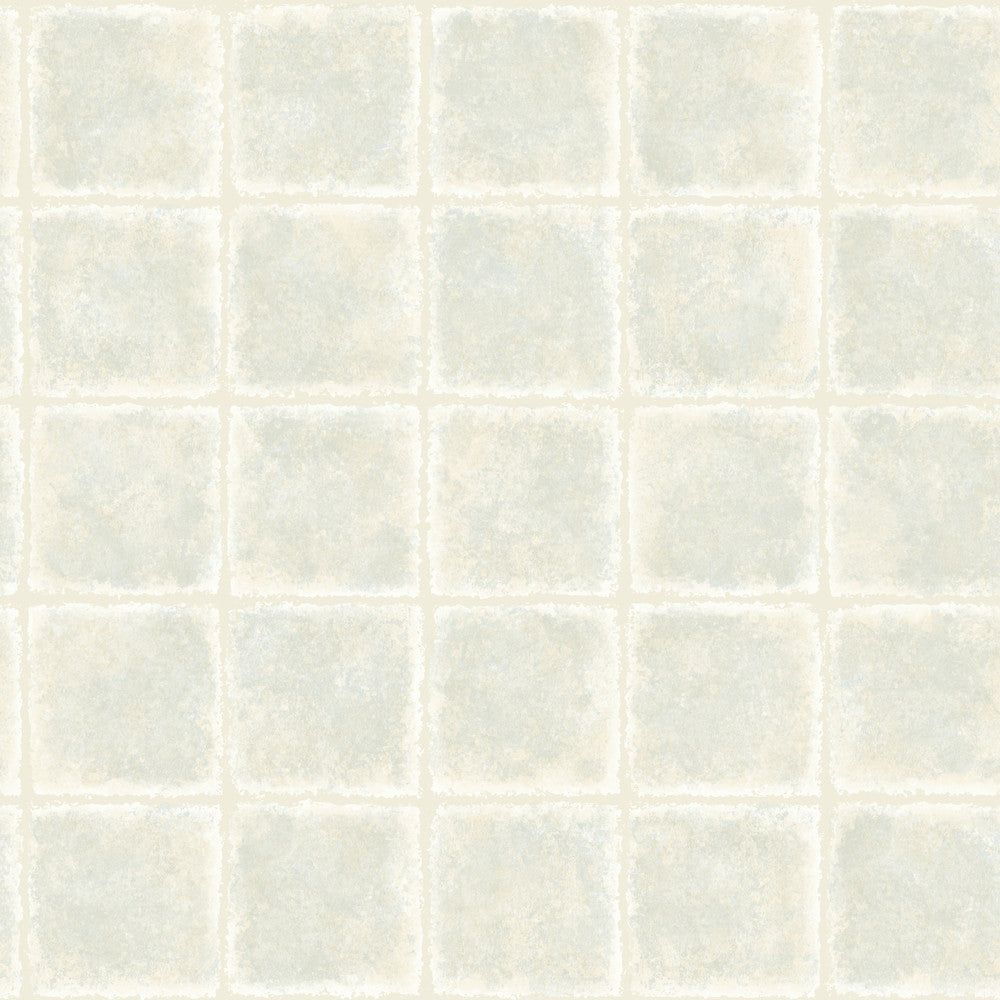 Gold Leaf Blue Tile Texture Wallpaper by Chesapeake Meadowlark Covers about 56.4 square feet 20.5-in by 33-ft long roll Prepasted 20.5 - Fabric Carolina -
