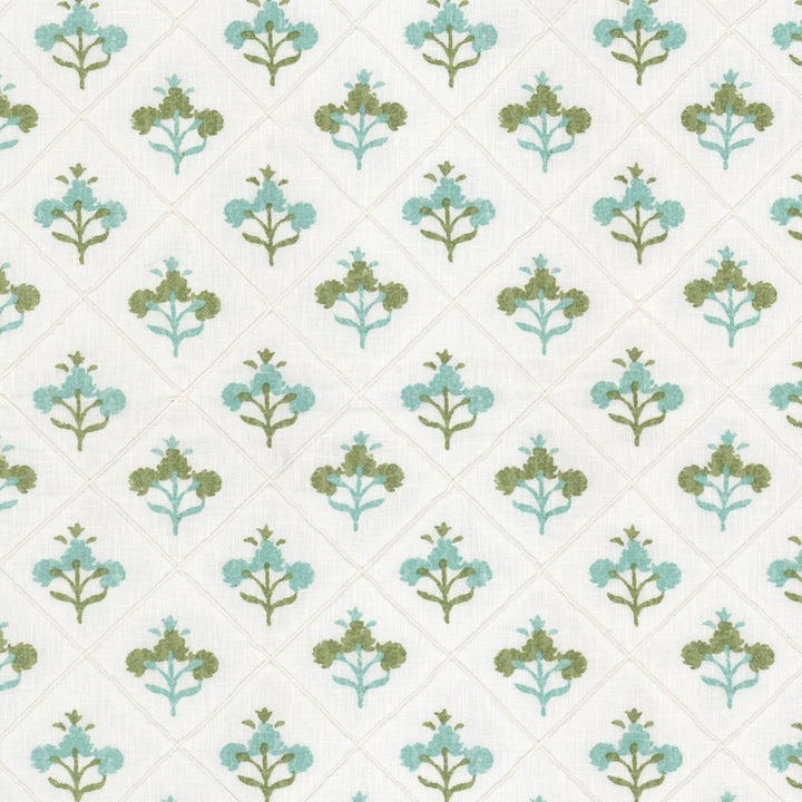Medallion 2 Bahama by Stout Fabric Stout Fabric Medallion 2 BahamaFabric Rainbow Library Mist/Shoreline 65%Cot 35%Pol India </p><p>Repeat: H: 9, V: 27 54 in - Fabric Carolina -