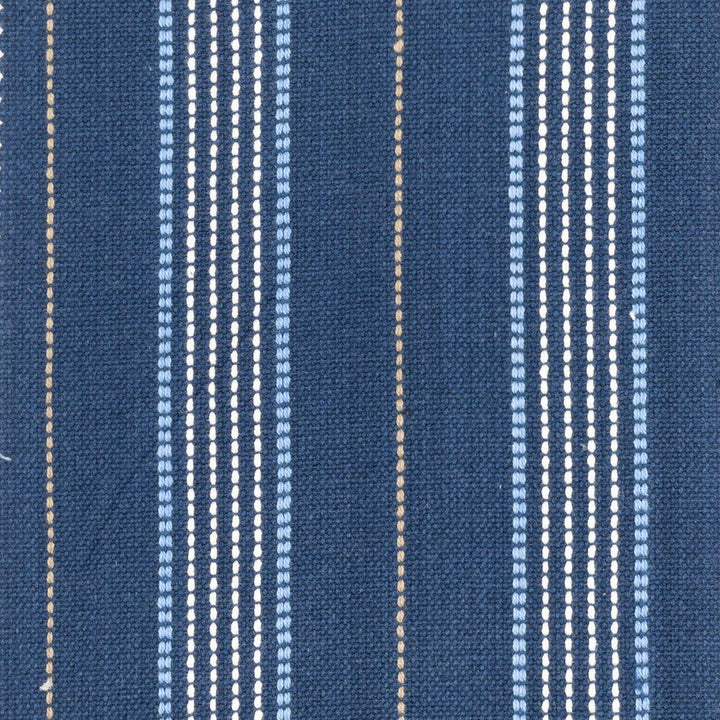 Meeting 2 Royal by Stout Designer Fabric JUST STRIPES DENIM/SLATE 100%COT INDIA Horizontal: 3.000 and Vertical: 0.000 54 in - Swanky Fabrics -