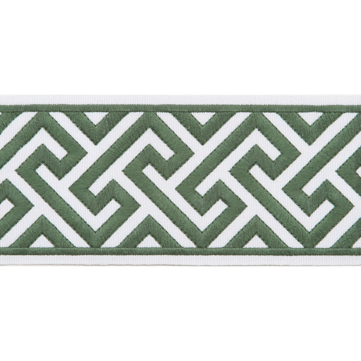 Melrose Emb Tape Emerald by Magnolia Trim - 51% Fibranne, 49% Polyester China Horizontal: and Vertical: 3.5 - Fabric Carolina -