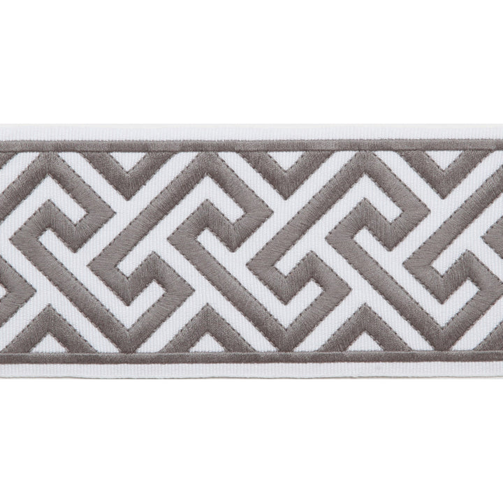 Melrose Emb Tape Gray by Magnolia Trim - 51% Fibranne, 49% Polyester China Horizontal: and Vertical: 3.5 - Fabric Carolina -