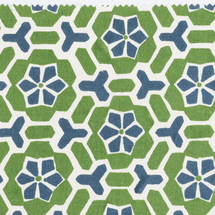 Merger 2 Apple by Stout Designer Fabric COMFORTABLE LIVING SPRING/MOSS 100%COT INDIA Horizontal: 5.250 and Vertical: 3.125 55 in - Swanky Fabrics -